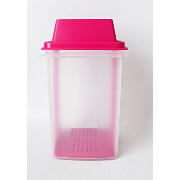 Tupperware Pick A Deli Pink Clear Pickle Keeper 1330-18 Square Container 3 Piece - Picture 2 of 5